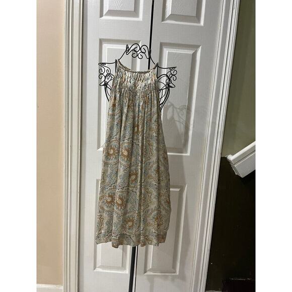 ZARA MINI DRESS TUNIC 100% SILK SMOCKED NECK HALTER PAISLEY
SZ M COTTAGECORE - Picture 4 of 16